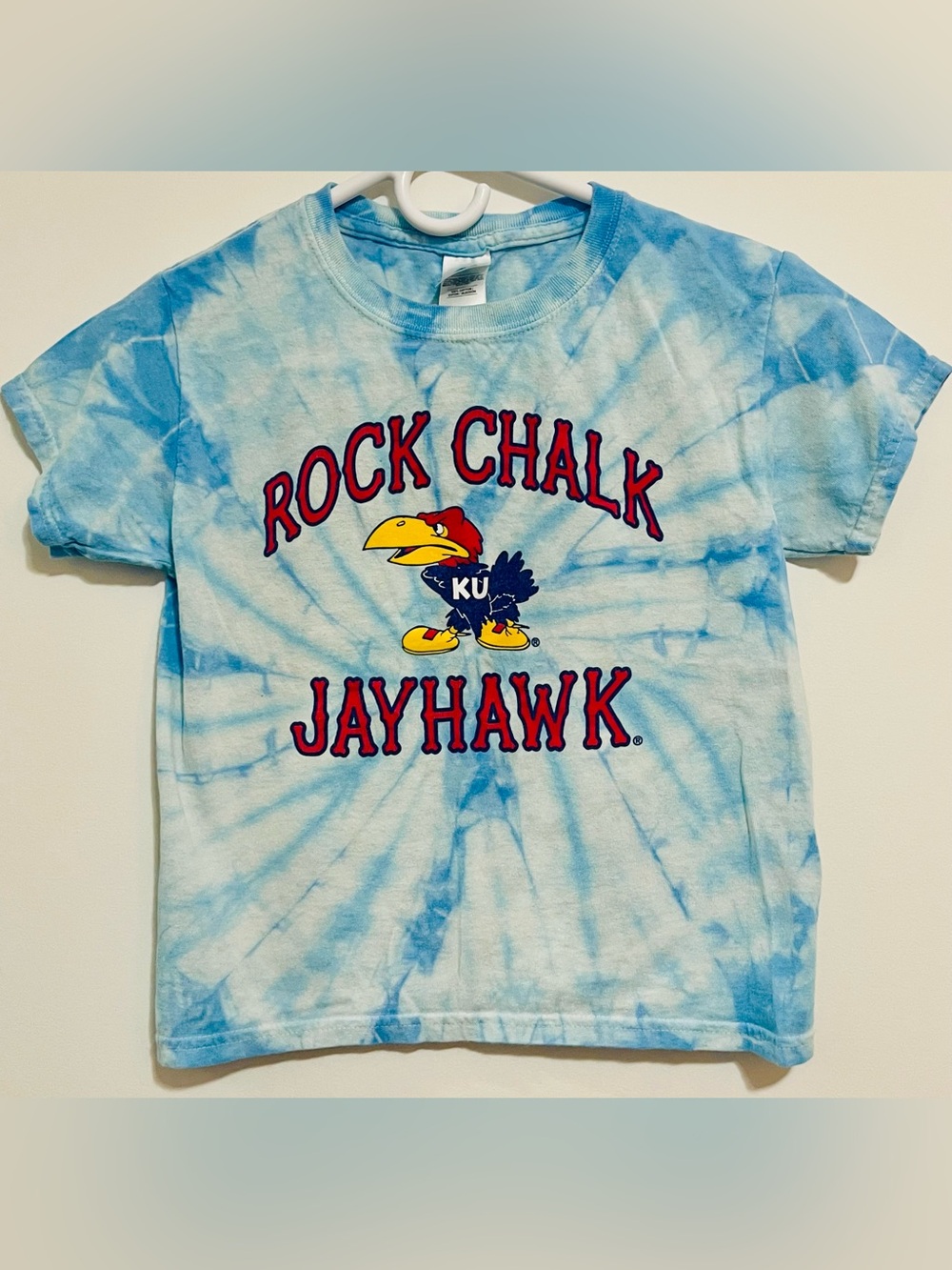 Rock Chalk Jayhawk Kids' Tie-Dye Tee - Light Blue